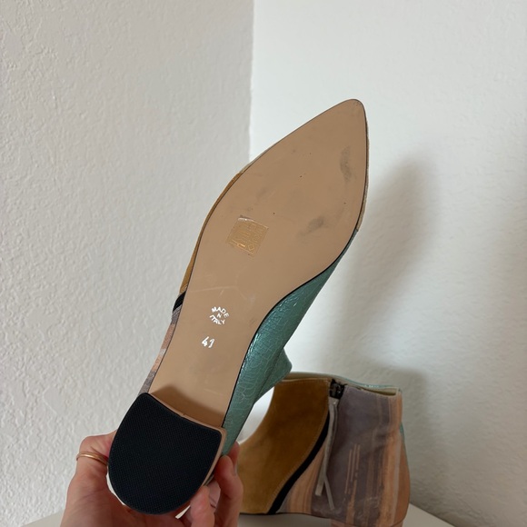 NEW EBARRITO 41 Multicolor Leather Ankle Zip Booties Boots - Picture 8 of 16